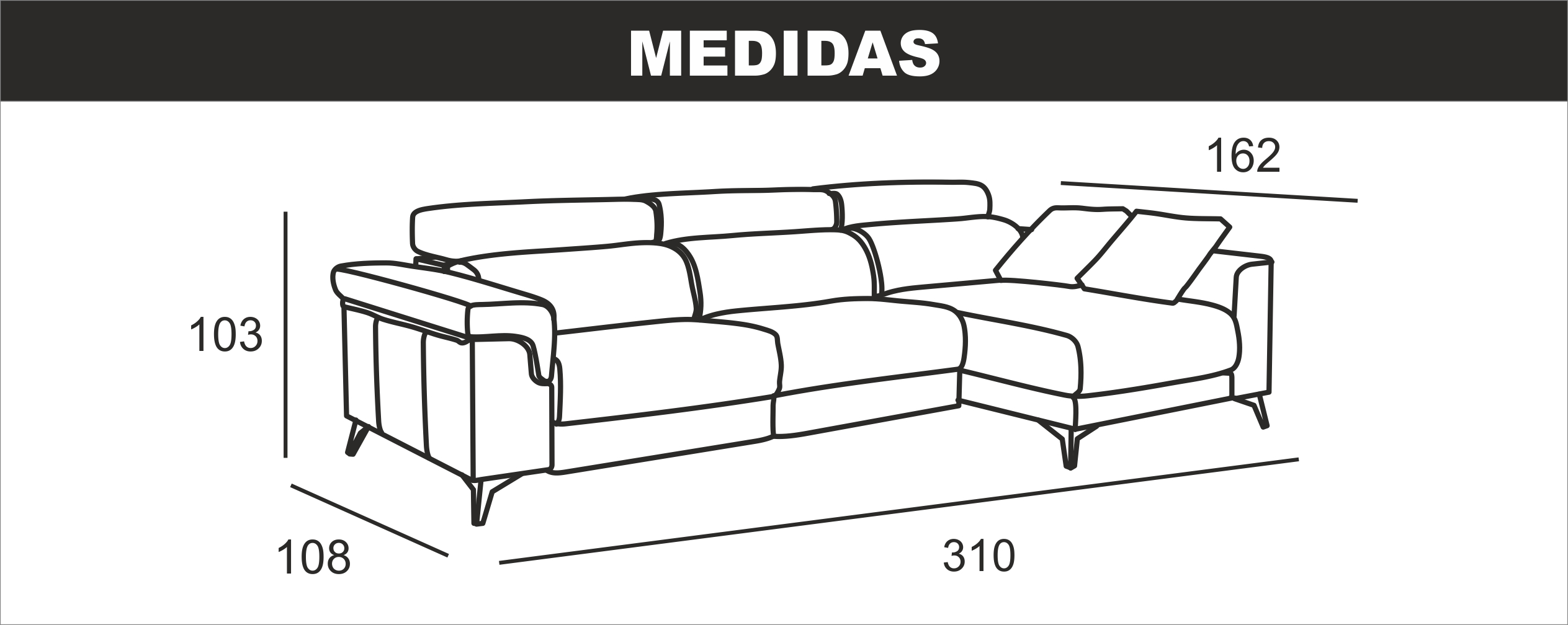 Medidas Chaiselongue Descansa Grande