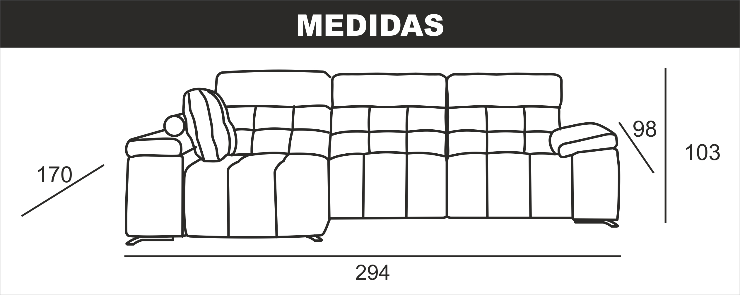 Medidas Chaiselongue Grande Queen